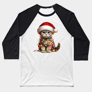 Christmas Scottish Fold Cat Baseball T-Shirt